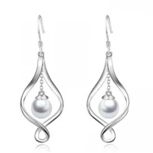 Çin Silver Pearl Dangle Earrings 925 Sterling Silver Celtic Knot  Earrings Supplier in China üretici firma