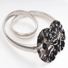 Çin Silver plated patterns Martial arts spiral metal belt BT60047 üretici firma