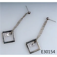 China Square wholesale sterling silver crystal bead hooks earring E30154 manufacturer