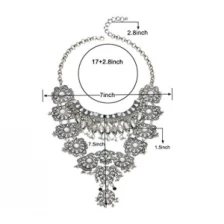 Çin Statement Necklace - Fashion Long Silver Bohemian Indian Jewelry for Wemen Christmas Jewelry Gift üretici firma