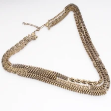 Çin Three Layers Ball Chains Chunky Necklace üretici firma