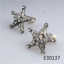 China Wholesale sterling silver cz star stud earrings designs E30137 manufacturer