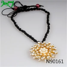 China adjustable cord crystal flower sex charmed necklace N90161 manufacturer