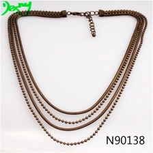 China anqiue gold plated playboy gold ball chain necklace N90138 manufacturer