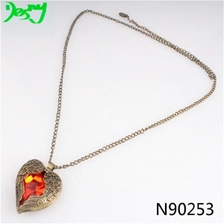 China 2014 gold angel wing broken heart crystal chain necklace N90253 manufacturer