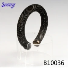 China antique jewelry plain metal tennis mesh cuff bracelet B10036 manufacturer