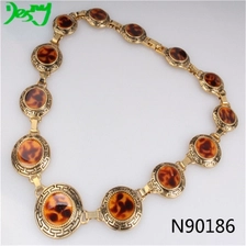 China baroque style brass knuckles crystal sex charmed necklace N90186 manufacturer