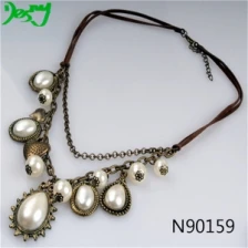 China best friend heart korean pearl charm chains necklace N90159 manufacturer