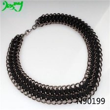 China black leather rope fashion jewelry choker necklace N90199 manufacturer