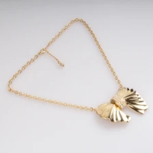 Çin cheap butterfly ties chains gold statement necklace N90348 üretici firma