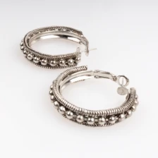 Çin cheap silver ball chain cartilage hoop earrings E30056 üretici firma