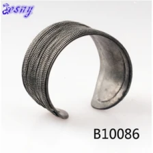 China cheap wholesale pave chain link plain metal cuff bracelet B10086 manufacturer