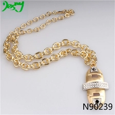 China crystal black stone fake gold bullet pendant jewelry N90239 manufacturer