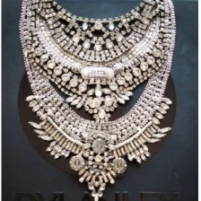 China crystal rhinestone flower jewellery statement necklace TBN011 manufacturer