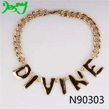 China custom personalized name gold chain statement necklace N90303 manufacturer