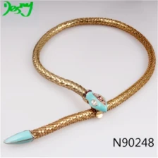 Cina fashion 2014 statement crystal flexible snake necklace N90248 produttore