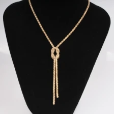 Çin fashion couple gold chain platinum tassel necklace N90289 üretici firma