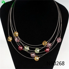 China fashion jewelry colorful hipanema beads choker necklace N90268 manufacturer