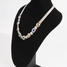 Çin fashion jewelry colorful rhinestone choker necklace N90361 üretici firma