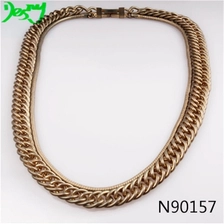 China fashion jewelry simple men 18k gold cuban chain necklace N90157 manufacturer