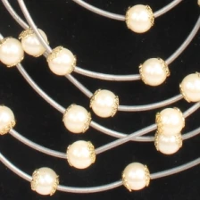 Çin fashion party multi strand metal choker pearl necklace N90097 üretici firma