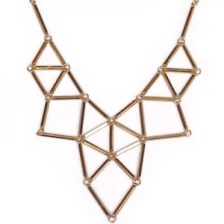 China fashion simple gold silver triangle statement necklace ZN010 manufacturer