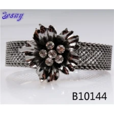 China flower clear resin hot selling sex stainless steel cuff bangle manufacturer