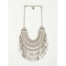 China fringe tassel silver coin stainless steel link chain necklace manufacturer