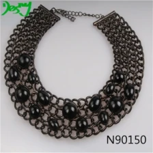 China glass bead fashion jewelry mesh choker necklace N90150 manufacturer