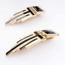 Çin gold plated black metal hand painted clip on earrings E30055 üretici firma