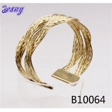 China handmade fitness braided turkish gold brass cuff bracelet B10064 fabricante