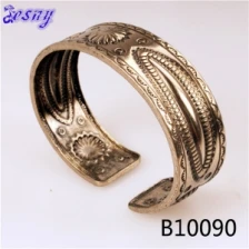 China indian ethnic jewelry wholesale tattoo brass cuff bracelet B10090 manufacturer