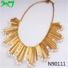 China indian initial sunflower women gold statement necklace N90111 manufacturer