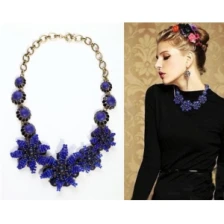 China indian seed bead hawaiian flower starfish bib necklace STN013 manufacturer