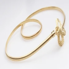 Çin ladies fashion fancy gold metal cloth sash belt BT60025 üretici firma