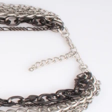 China large costume alloy statement silver chain necklace N90092 manufacturer