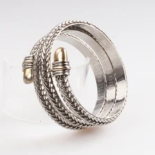 الصين layers antique silver bangle elastic braided bracelet B10089 الصانع