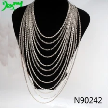 Çin Katmanlar uzun ince zincir etnik dövme elastik kolye N90242 üretici firma