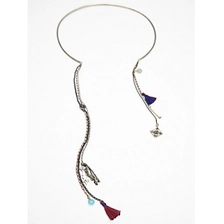 China long dangling chains tassel charms fake collar necklace manufacturer