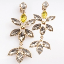 China long drop austrian crystal flower shaped earrings E30011 manufacturer