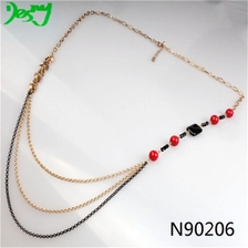 China long thin golden chain seed bead costume necklace N90206 manufacturer