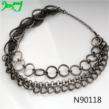 China men covering chunky chain gold statement necklace N90118 manufacturer