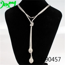 China mexican beads jewelry zinc alloy shamballa lariat necklace N90457 manufacturer