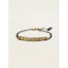 China multi-color stone charm simple etching letter brass bracelet manufacturer