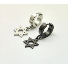 China new design 925 silver men magnetic star pierced earrings TBE001 manufacturer