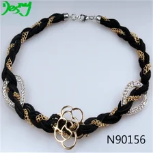 China pendants flower charms wholesale chunky braided statement necklace manufacturer