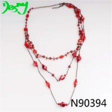 China plastic shot glass layers small beads costume necklace N90394 manufacturer