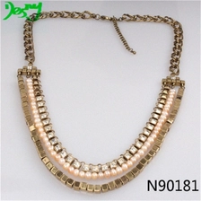 China rhinestone baroque pearl empty cup chain necklace N90181 manufacturer