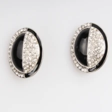 China rhinestone round button wholesale clip on earrings E30025 Hersteller