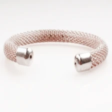 Çin saudi gold jewelry twisted wire cuff bangle bracelet B10140 üretici firma